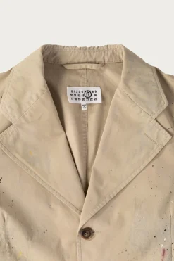 Coats, Jackets, And Vests<MM6 Maison Margiela Single Breasted Paint Splatter Jacket - Sand Beige