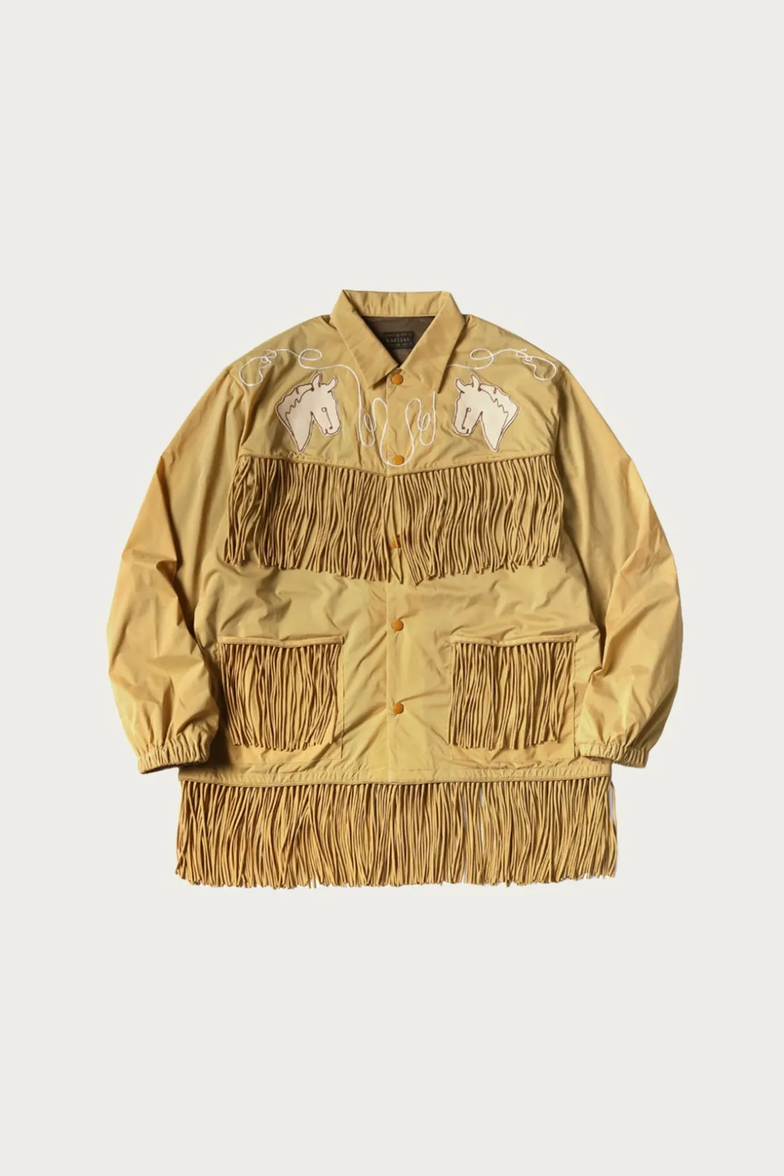 Coats, Jackets, And Vests<Kapital Stretch Nylon Fringed Coach JKT - Mustard