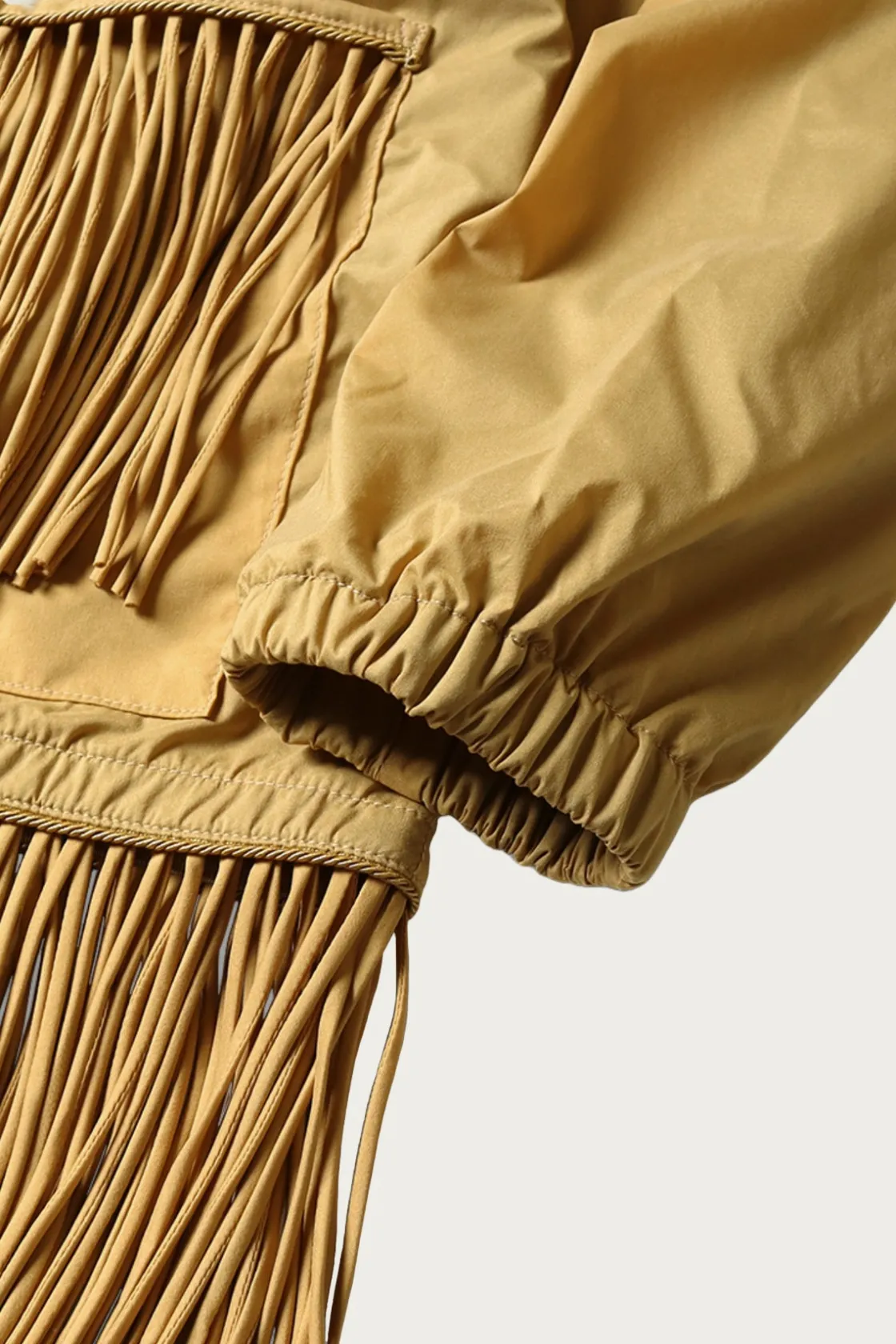 Coats, Jackets, And Vests<Kapital Stretch Nylon Fringed Coach JKT - Mustard