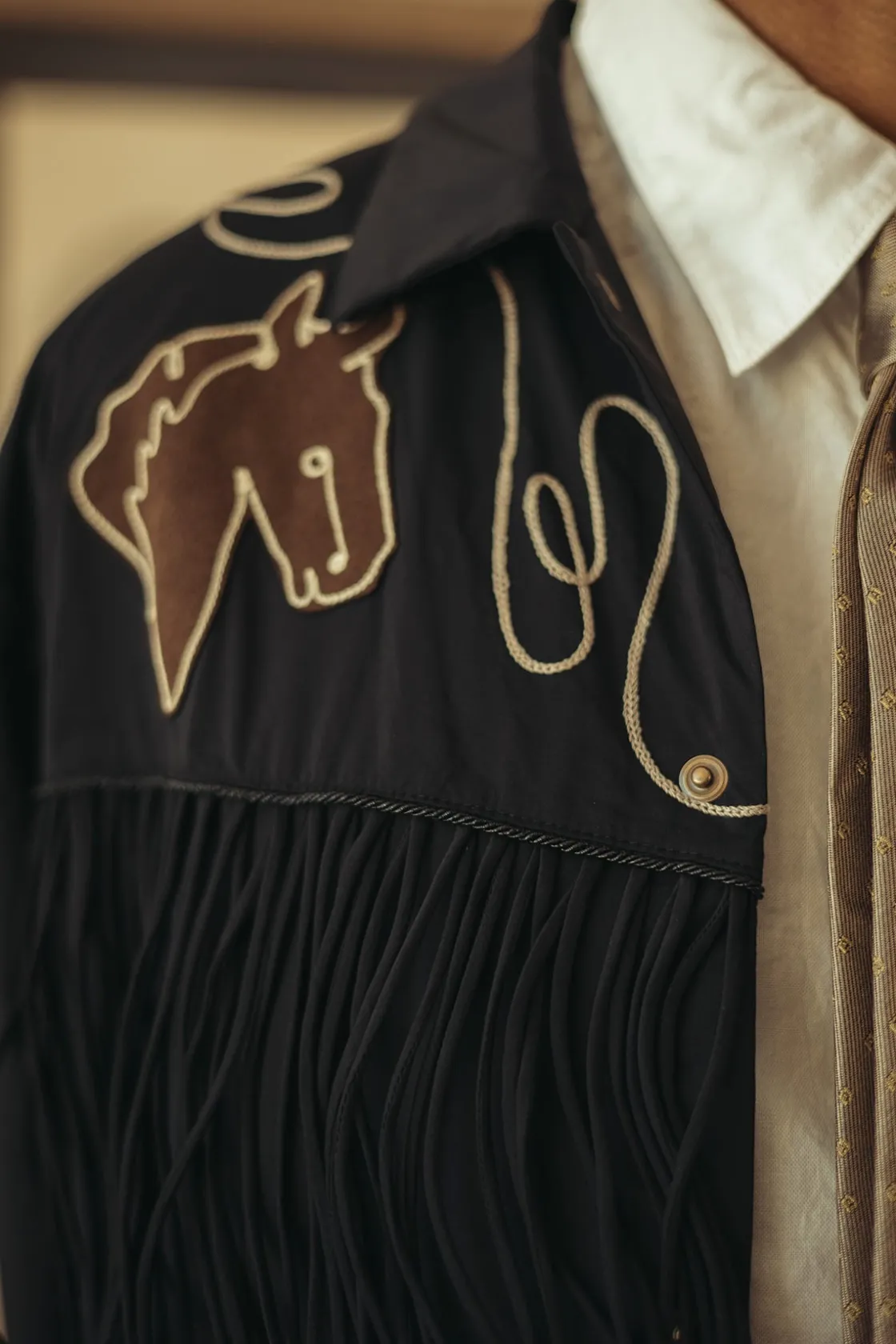Coats, Jackets, And Vests<Kapital Stretch Nylon Fringed Coach JKT - Black