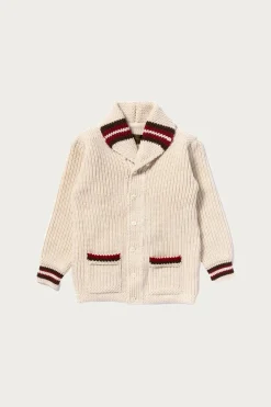 Sweaters<The Real McCoys Striped Shawl Collar Cardigan - Ecru