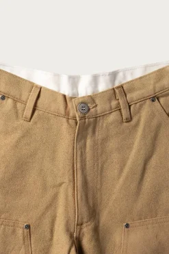 Pants<Monostereo Suede Paint Work Pant - Brown