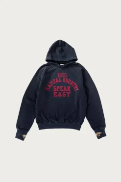 Tees And Sweats<Kapital SWT Knit Raglan Hoodie (SPEAKEASY College) - Navy