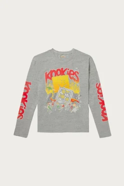 Tees And Sweats<Kapital TOP Jersey Crew Longs Sleeve T (BUSTER PECKISH BOWY) - Grey