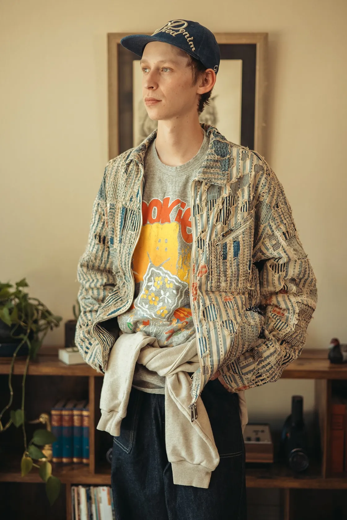 Tees And Sweats<Kapital TOP Jersey Crew T (BUSTER PECKISH BOWY) - Grey