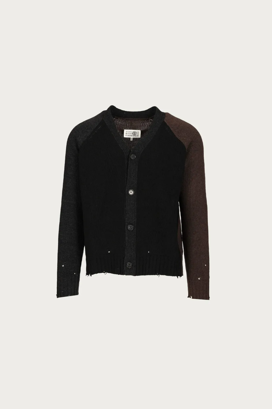 Sweaters<MM6 Maison Margiela Two-Tone Cardigan - Black/Brown