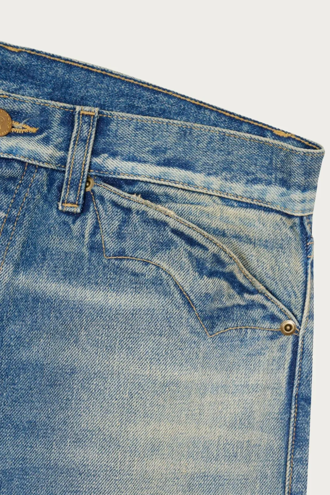 Denim<Brain Dead Type OO 15oz Selvedge Denim Pant - Washed Indigo
