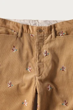 Pants<Kapital 8W Corduroy Embroidered Duck FRISKO Pants - Beige