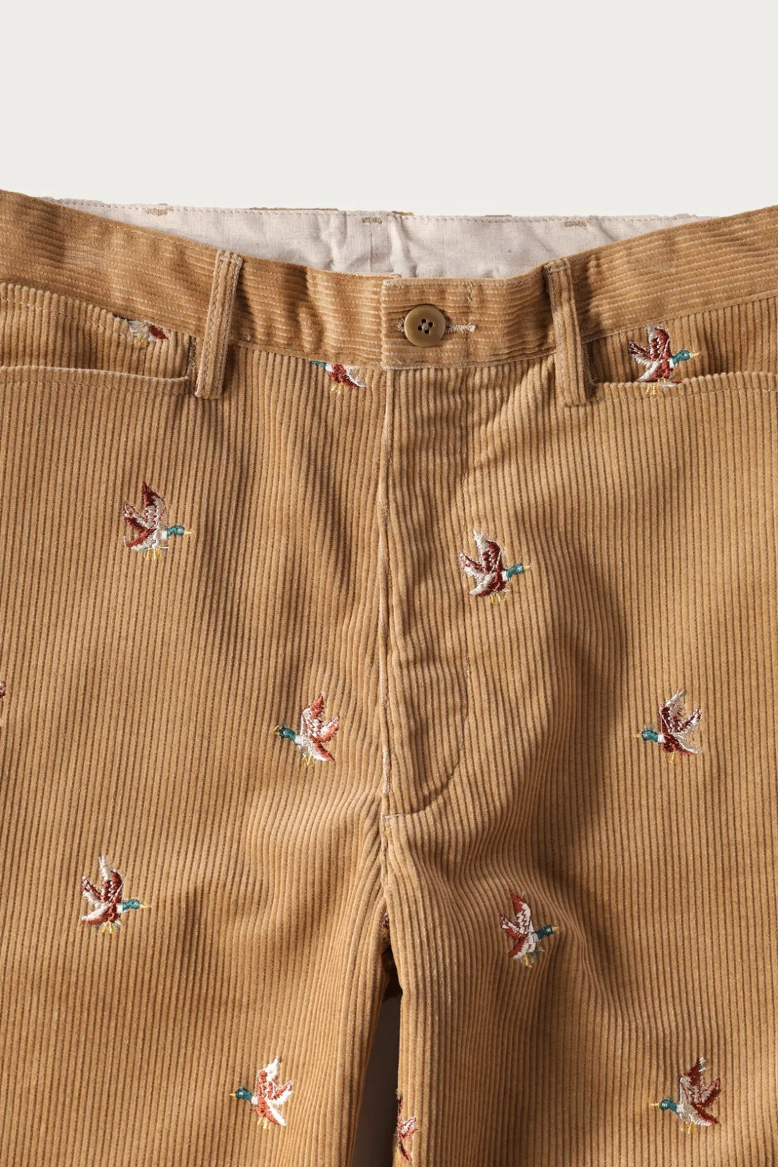 Pants<Kapital 8W Corduroy Embroidered Duck FRISKO Pants - Beige