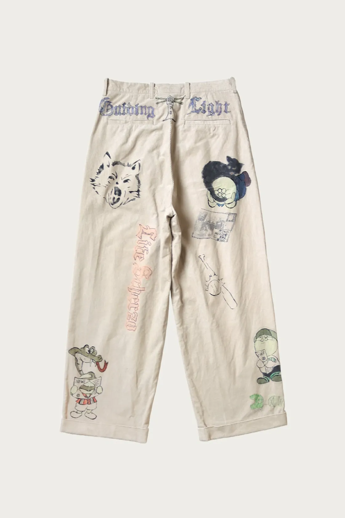 Pants<Kapital 14W Corduroy IVY Pants (Memorial Paint Model) - Beige