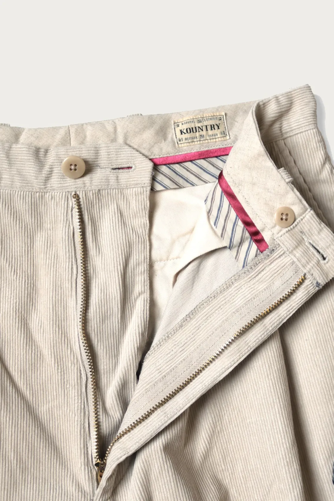 Pants<Kapital 14W Corduroy IVY Pants (Memorial Paint Model) - Beige