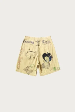Shorts<Kapital 14W Corduroy IVY Short Pants (Memorial Paint Model) - Light Yellow