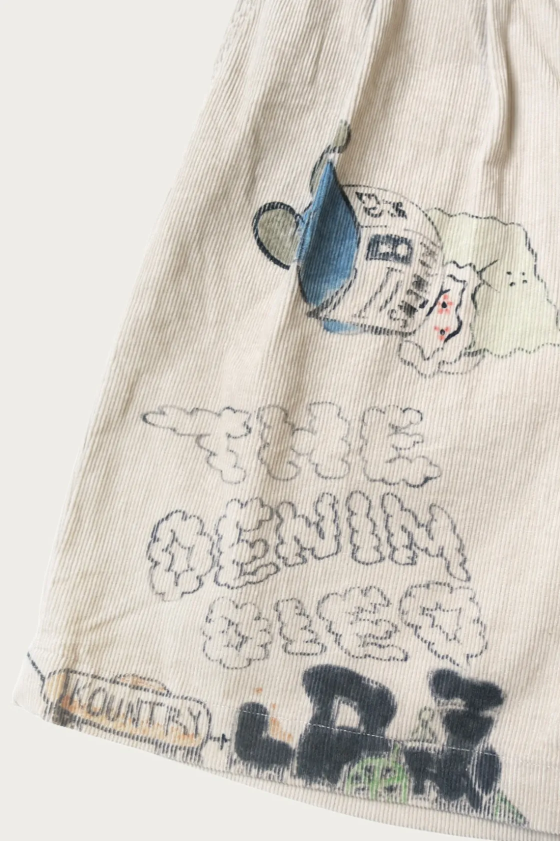 Shorts<Kapital 14W Corduroy IVY Short Pants (Memorial Paint Model) - Beige