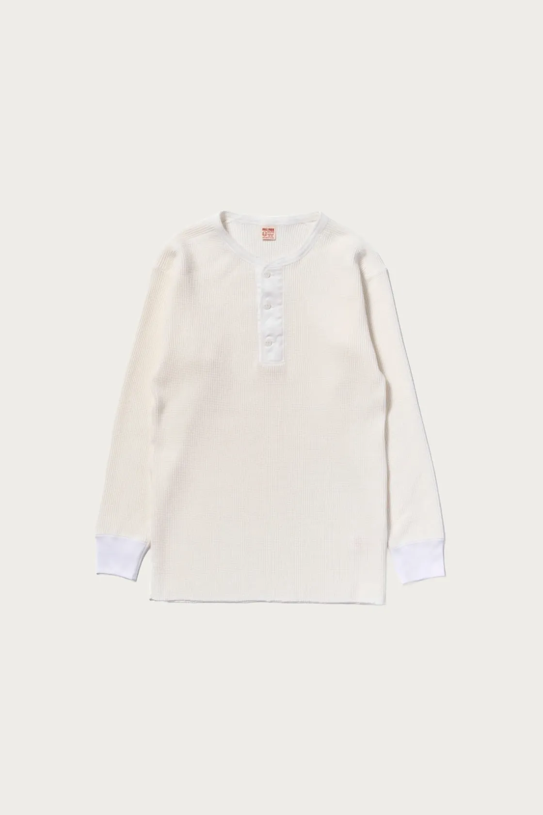 Tees And Sweats<The Real McCoys Waffle Thermal Henley Undershirt L/S - White