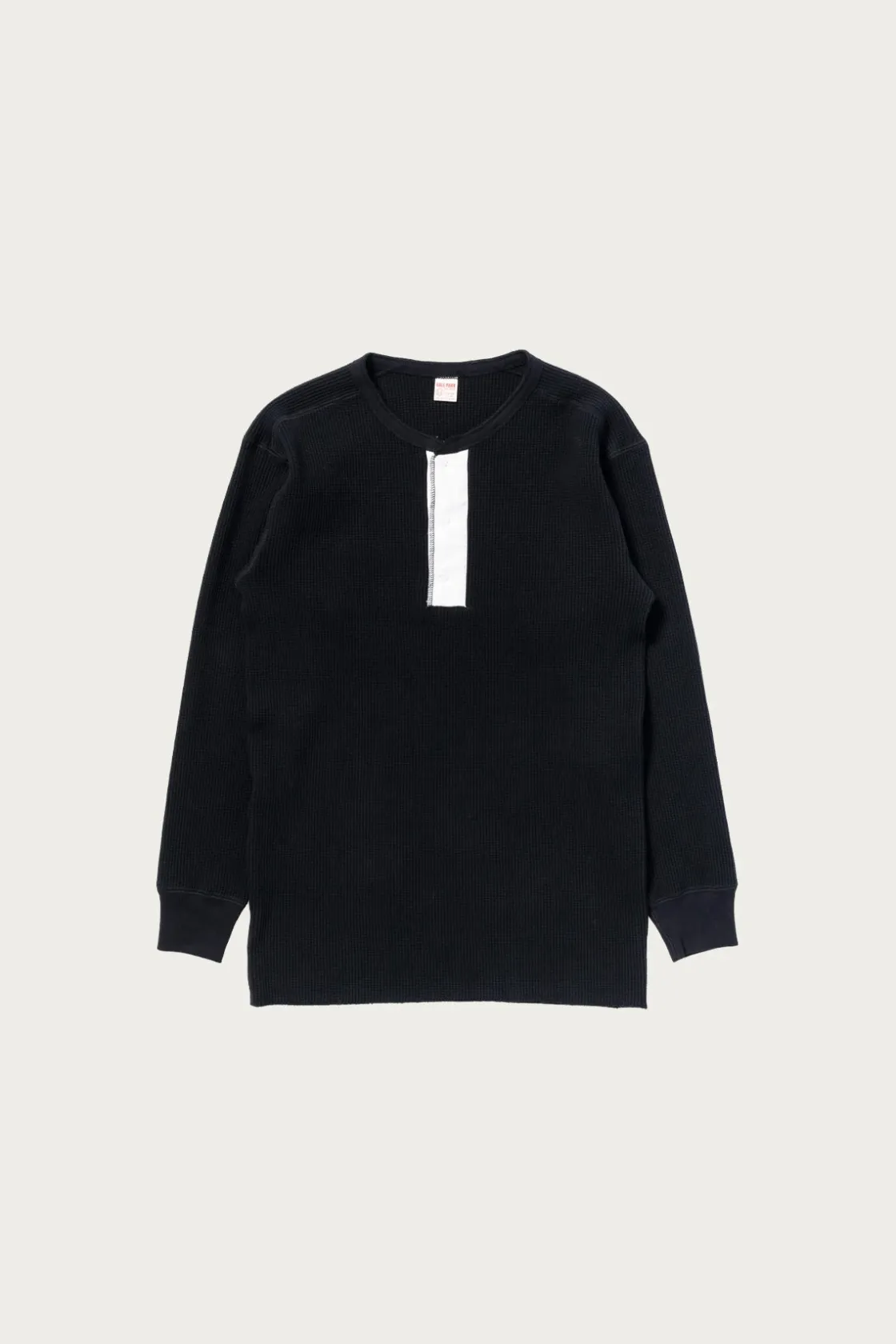 Tees And Sweats<The Real McCoys Waffle Thermal Henley Undershirt L/S - Black