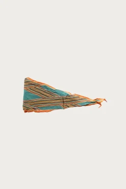 Accessories<Kapital WASHER Crinkle Silk Neckerchief (PECOS Stripe) - Turquoise