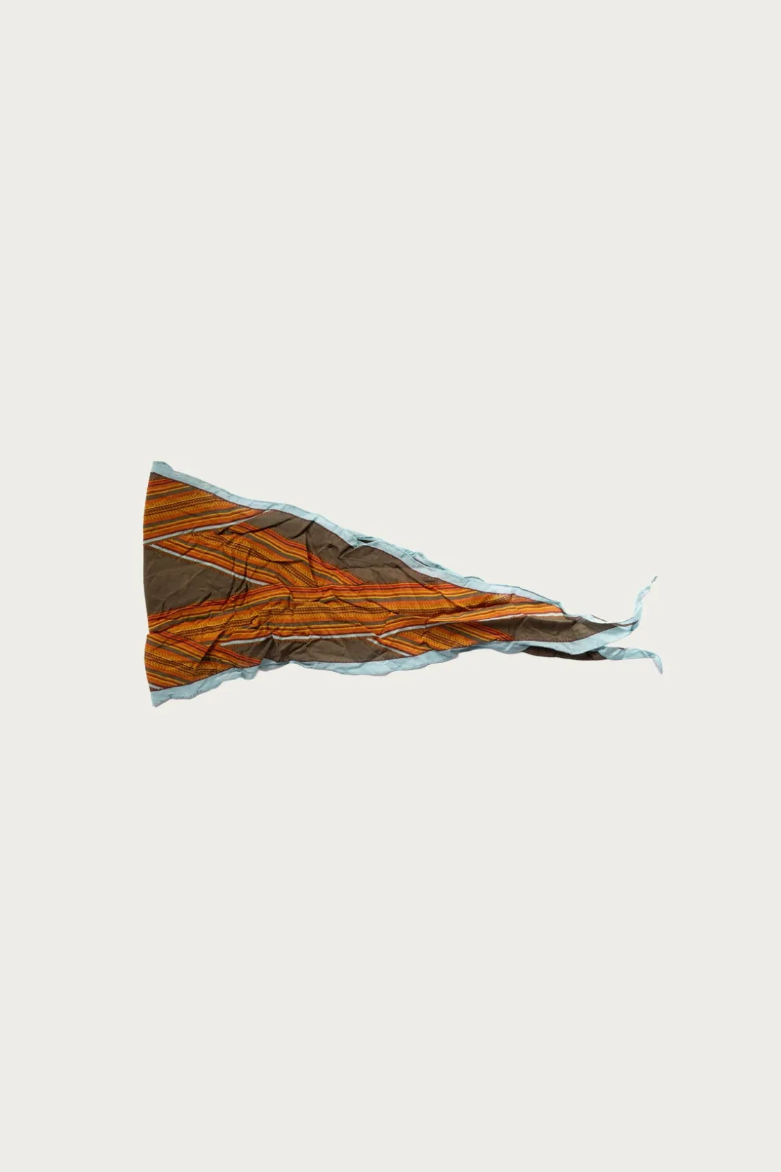 Accessories<Kapital WASHER Crinkle Silk Neckerchief (PECOS Stripe) - Khaki