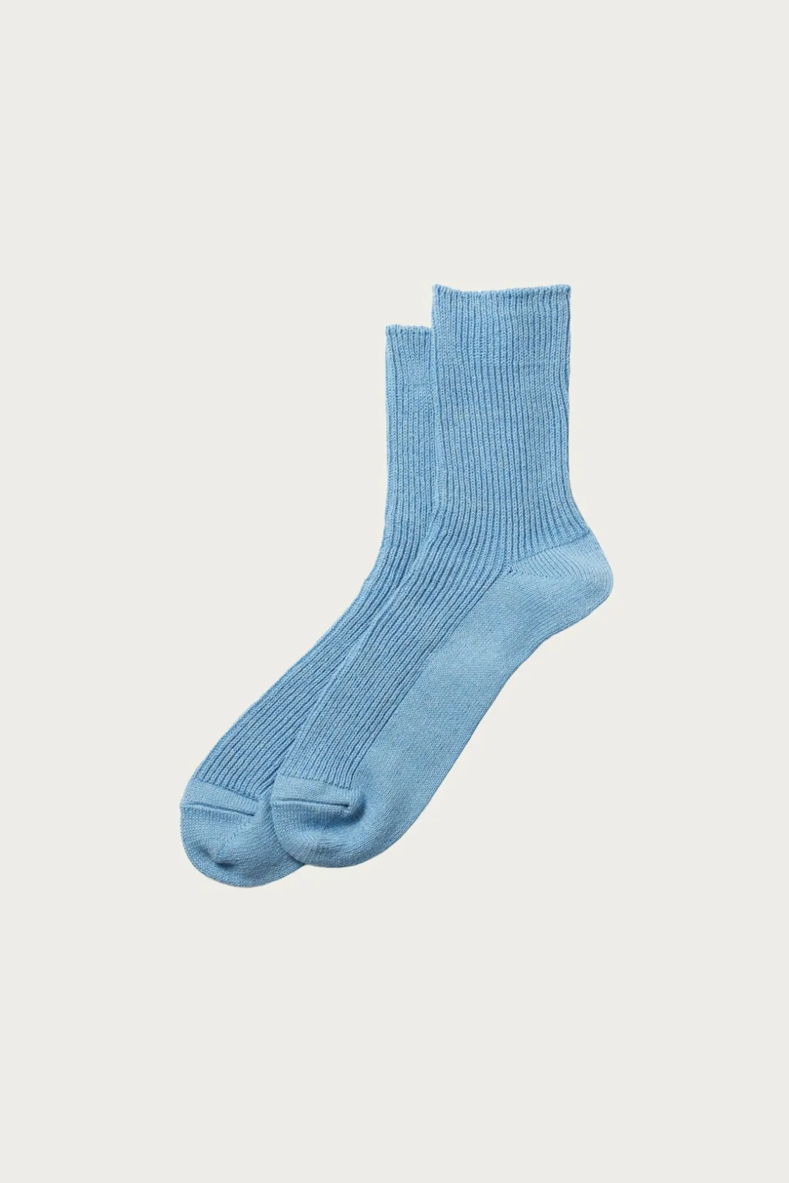 Accessories<Rototo Washi/Recycled Cotton Rib Crew Socks - Sax