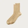 Accessories<Rototo Washi/Recycled Cotton Rib Crew Socks - Beige