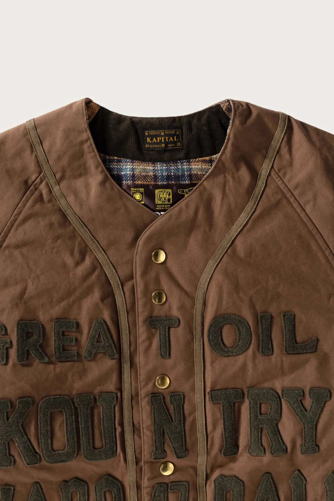 Coats, Jackets, And Vests<Kapital Weather Cotton Oil Coating Baseball Blouson - Khaki