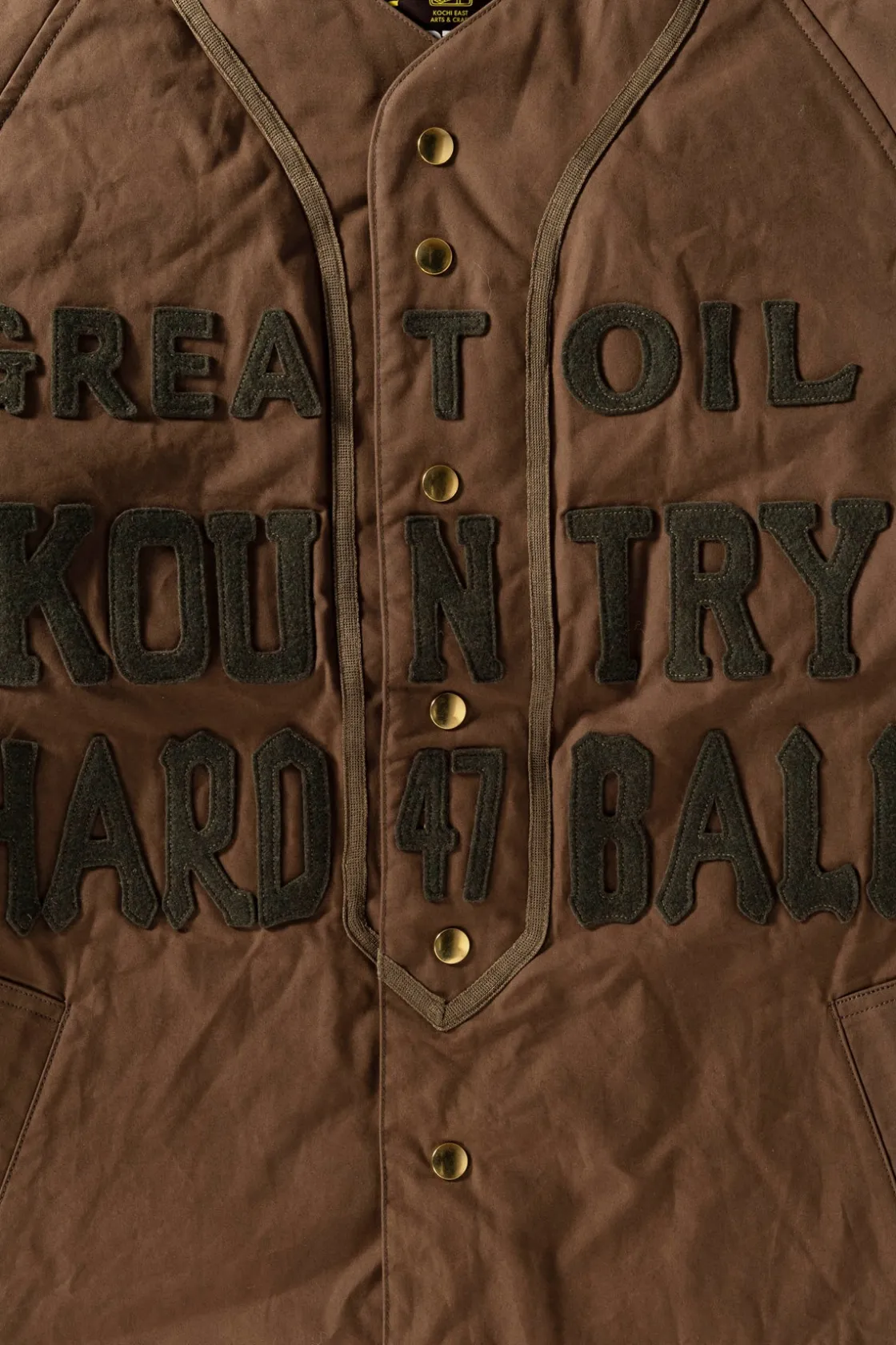 Coats, Jackets, And Vests<Kapital Weather Cotton Oil Coating Baseball Blouson - Khaki
