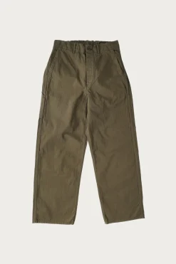 Pants<orSlow Wide Fit French Work Pants - Army Green