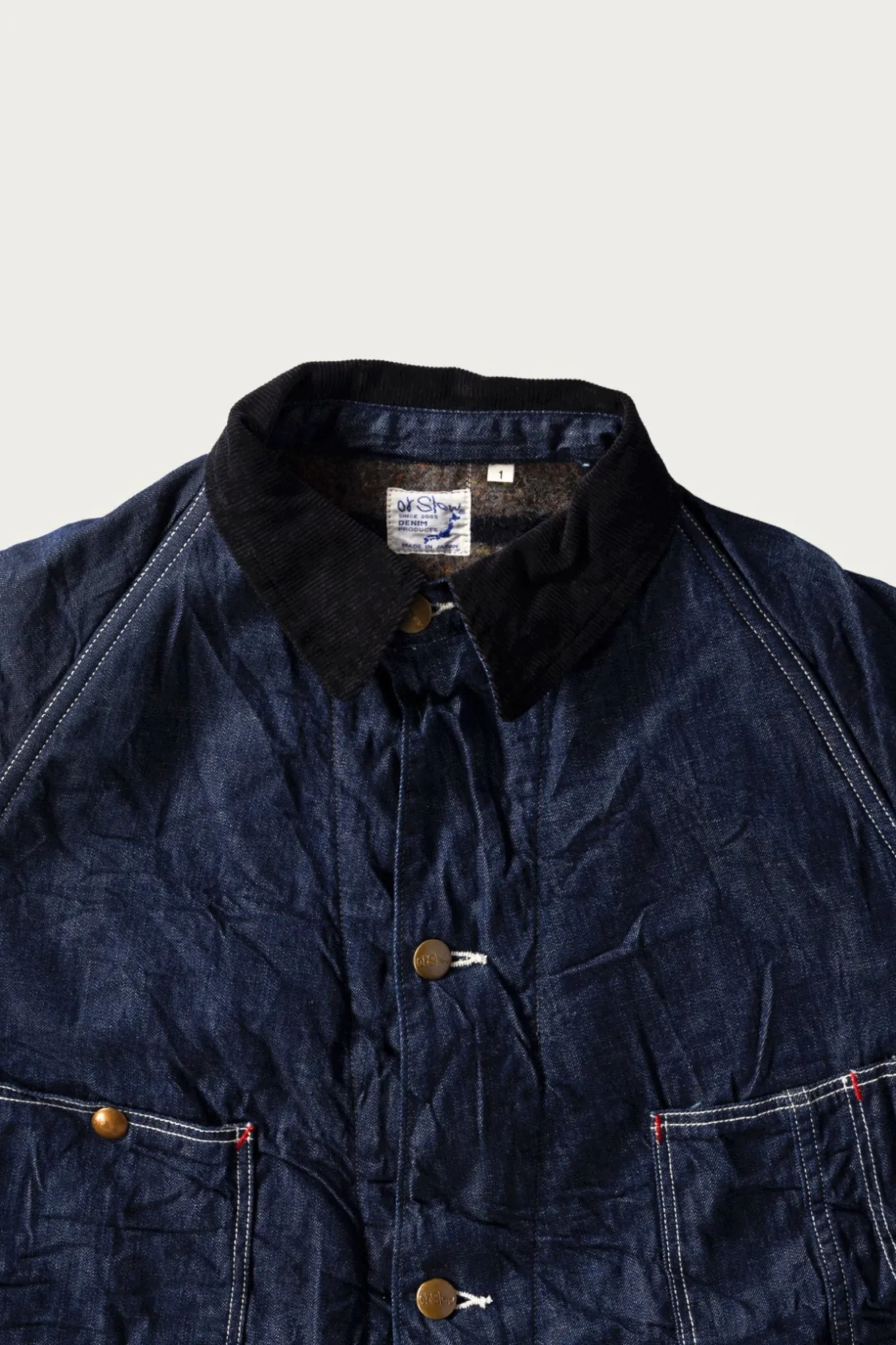 Coats, Jackets, And Vests<orSlow Wool Liner Relax Fit Denim Coverall - One Wash