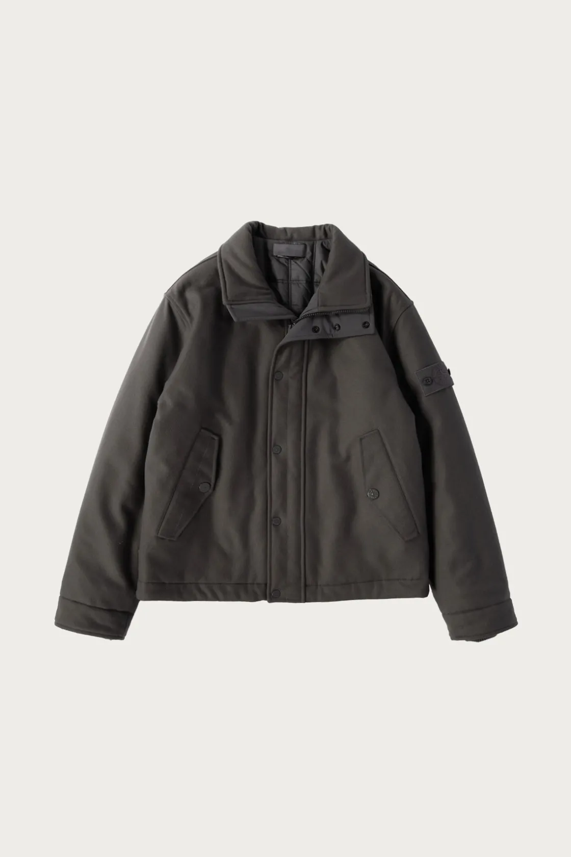 Coats, Jackets, And Vests<Stone Island Wool Nylon Flannel Ghost Jacket - Grey