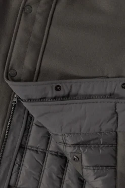 Coats, Jackets, And Vests<Stone Island Wool Nylon Flannel Ghost Jacket - Grey