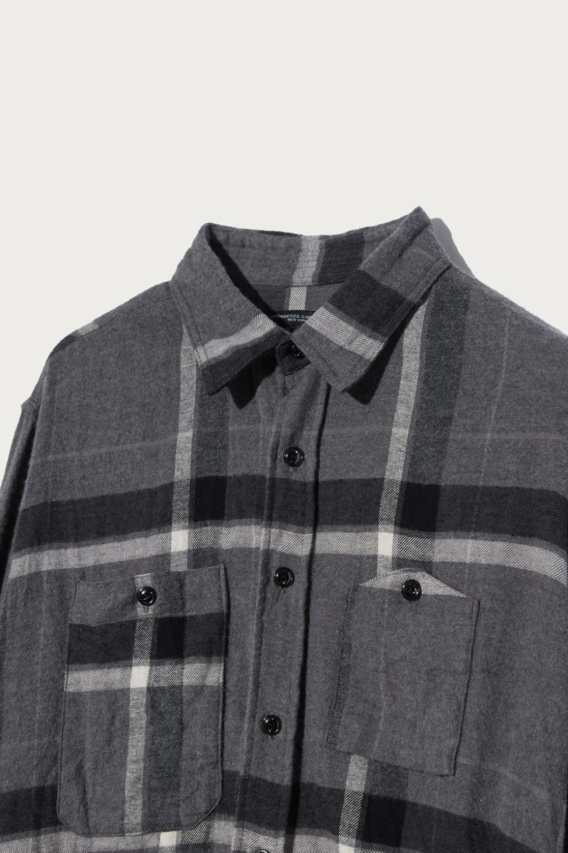 Shirts<Engineered Garments Work Shirt - Grey/Black Cotton Brushed Big Plaid